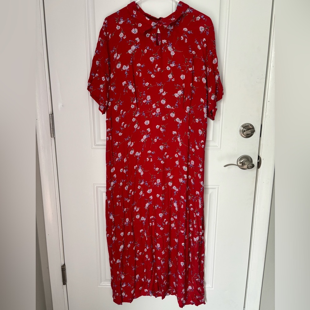 Erika II Studio floral maxi collared dress 2X